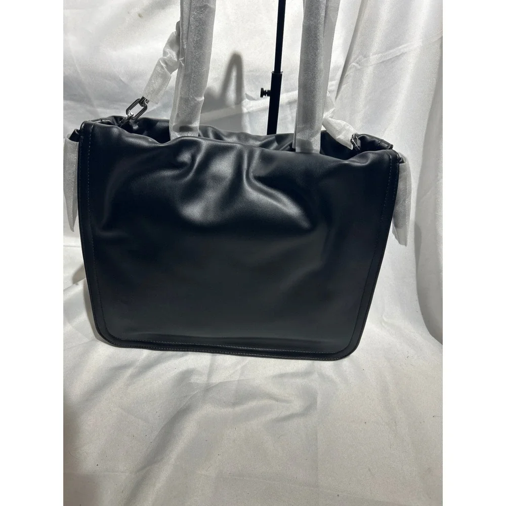DKNY Halle DS Tote Black Faux Leather Shoulder Bag NWT